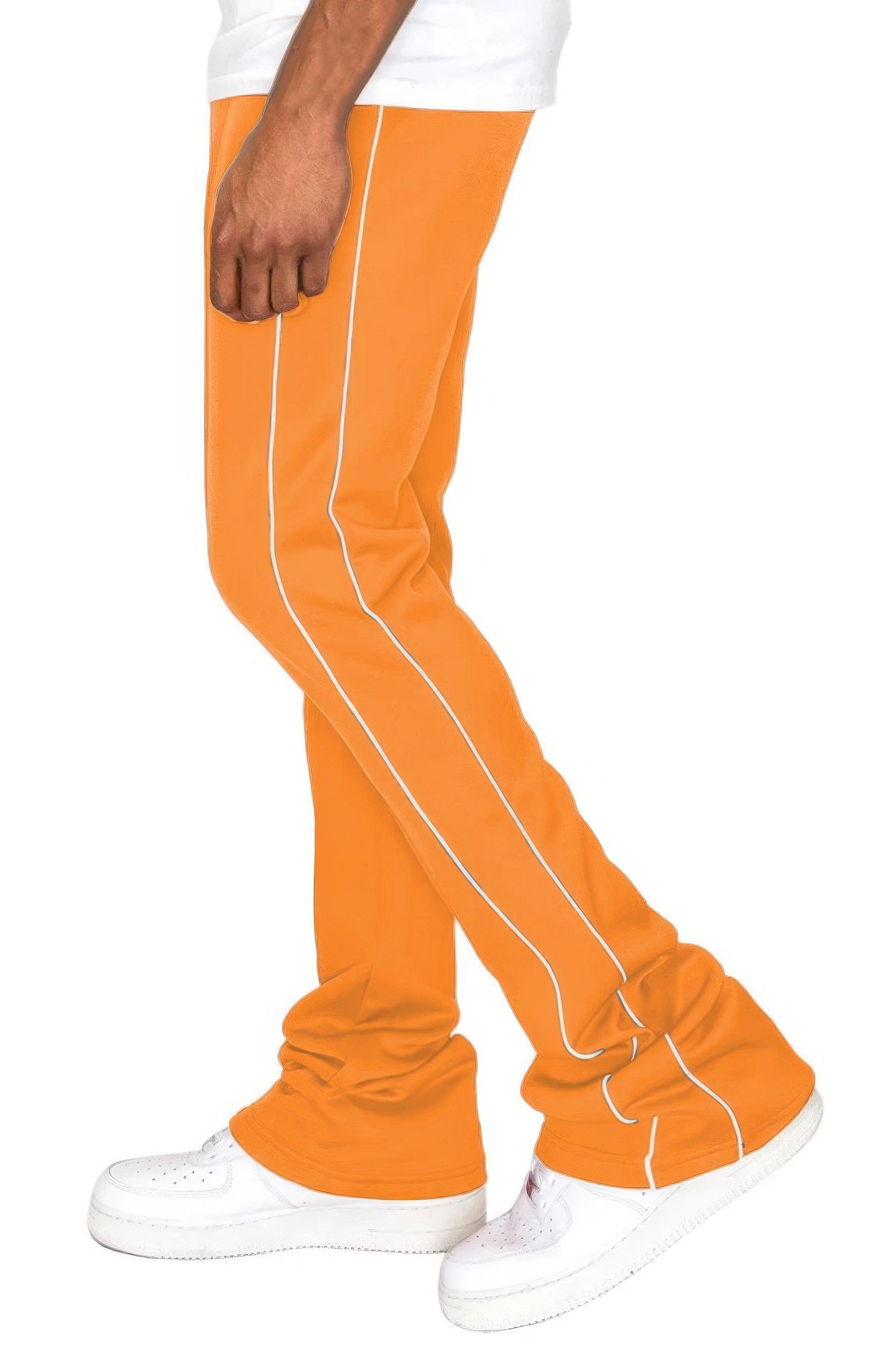 Pantalon flare empilé à la coupe droite pour homme