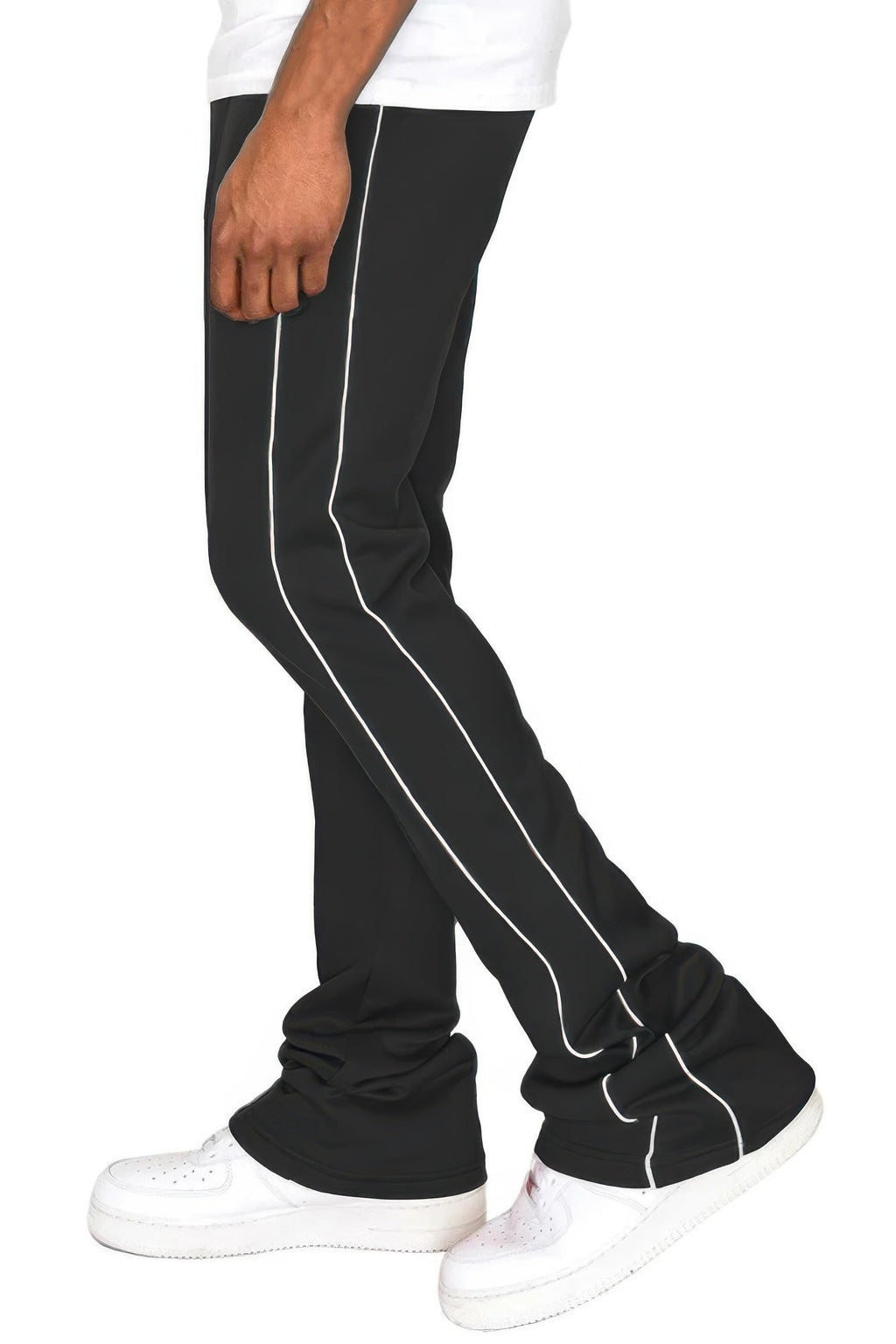 Pantalon flare empilé à la coupe droite pour homme