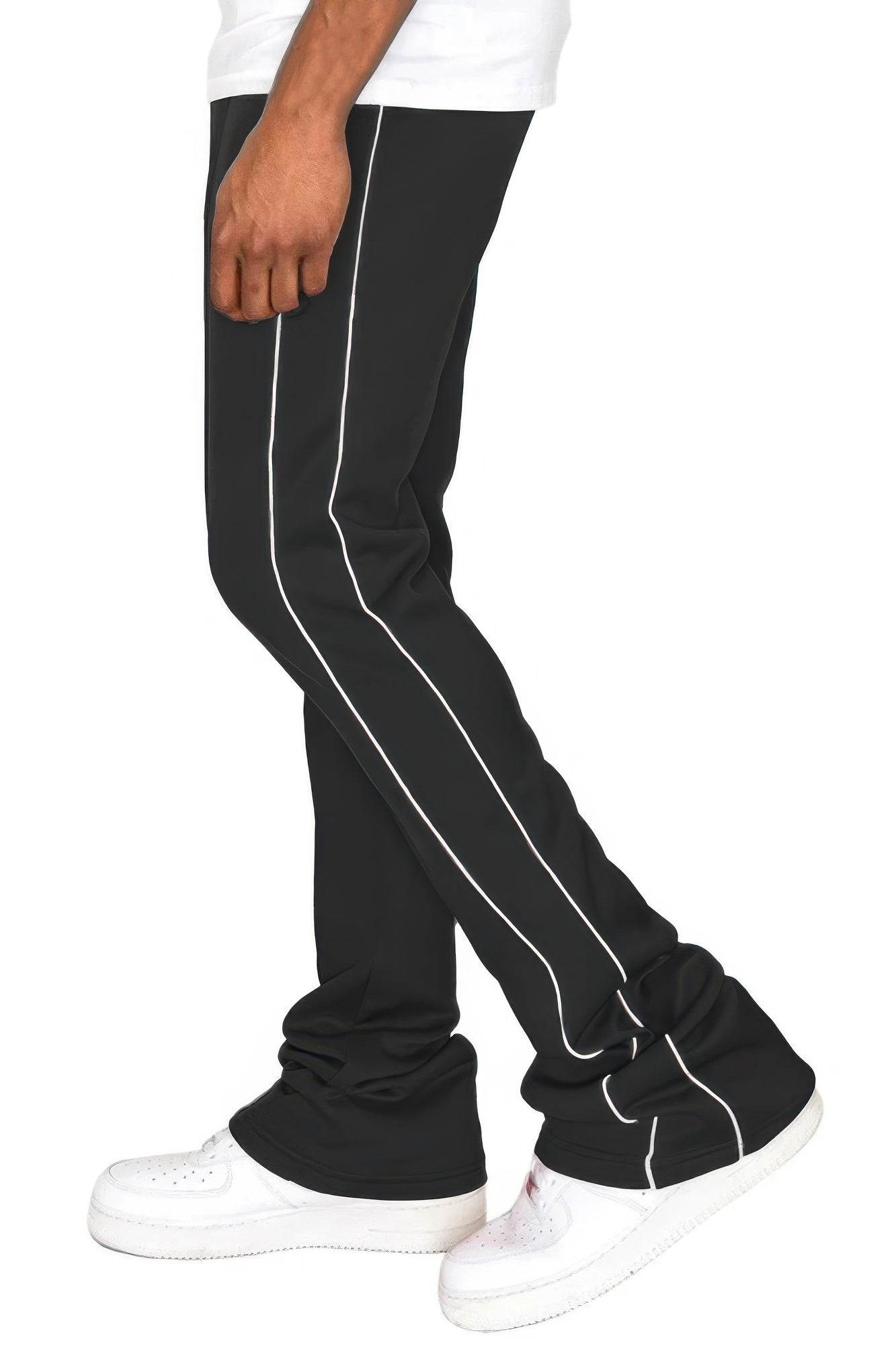 Pantalon flare empilé à la coupe droite pour homme