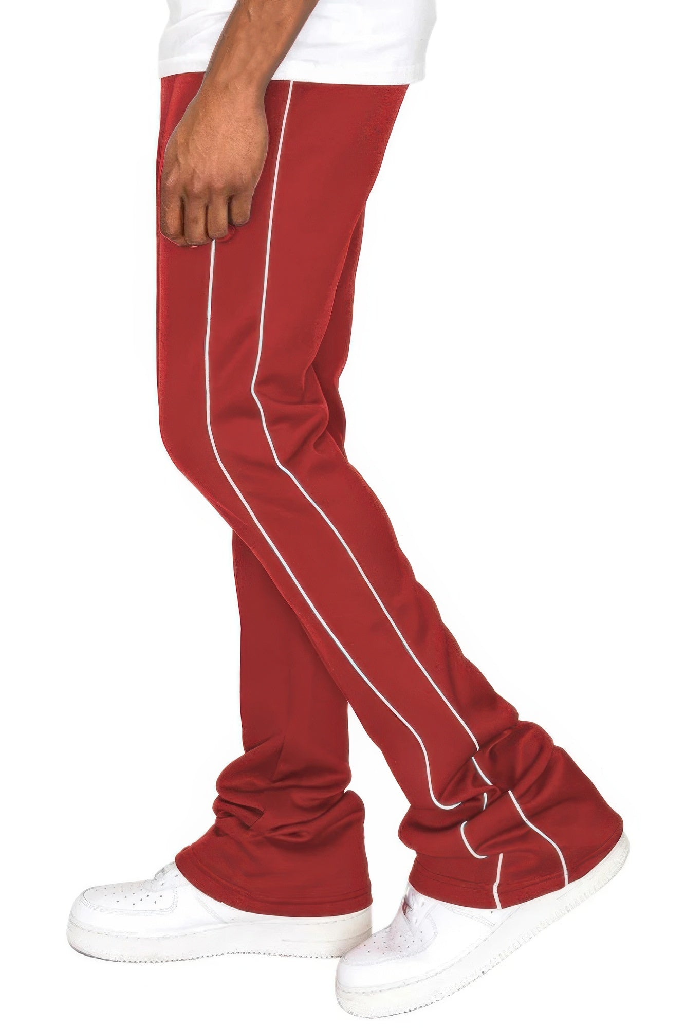 Pantalon flare empilé à la coupe droite pour homme