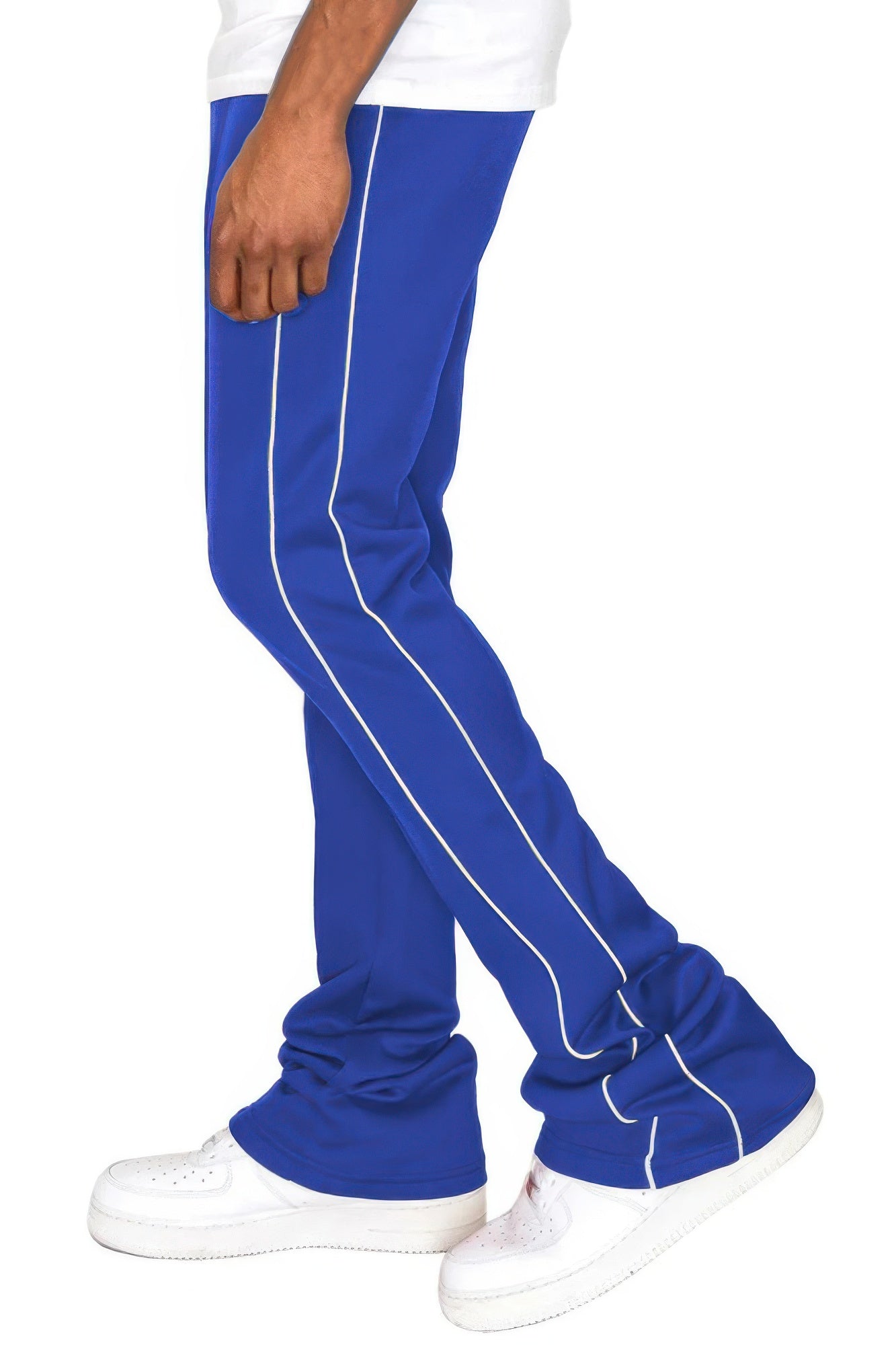 Pantalon flare empilé à la coupe droite pour homme