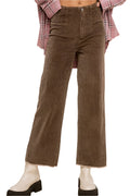 Pantalon en velours côtelé lavé aux minéraux Candice, taille S, marron