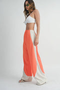 Pantalon large bicolore