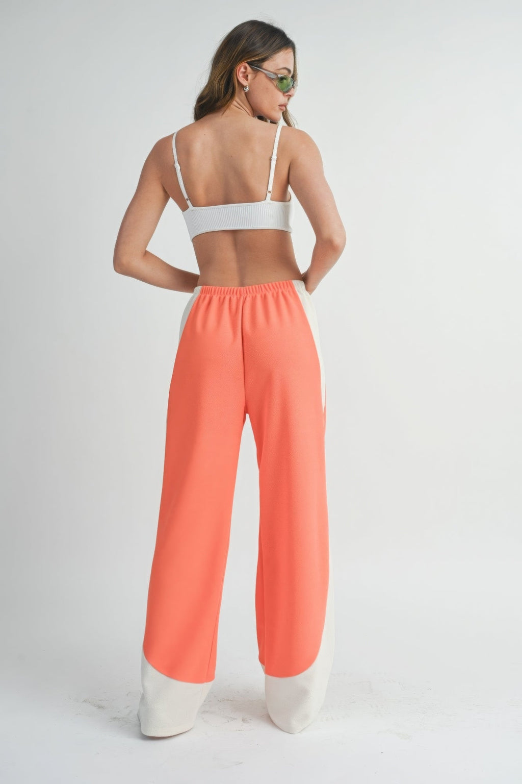 Pantalon large bicolore