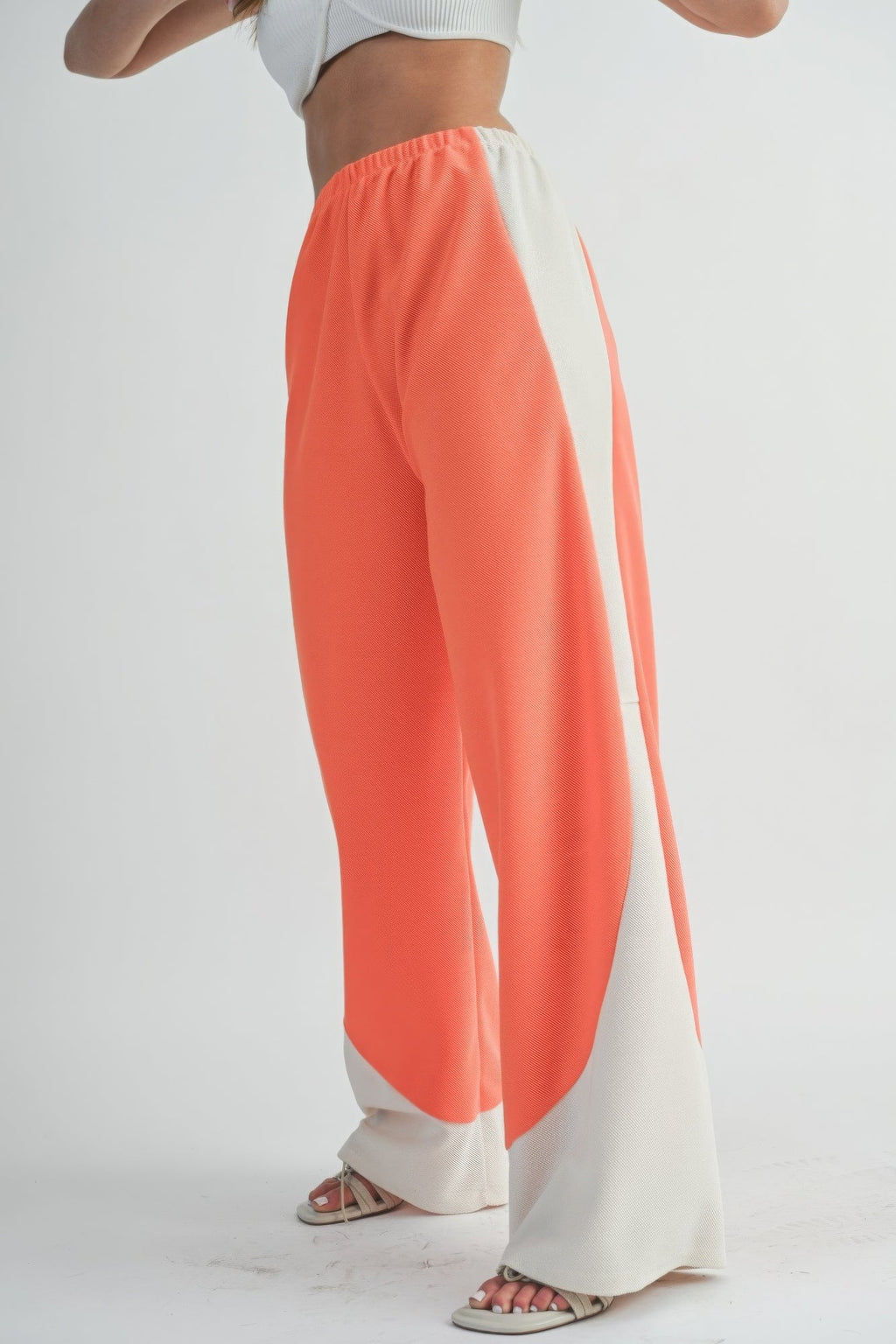 Pantalon large bicolore