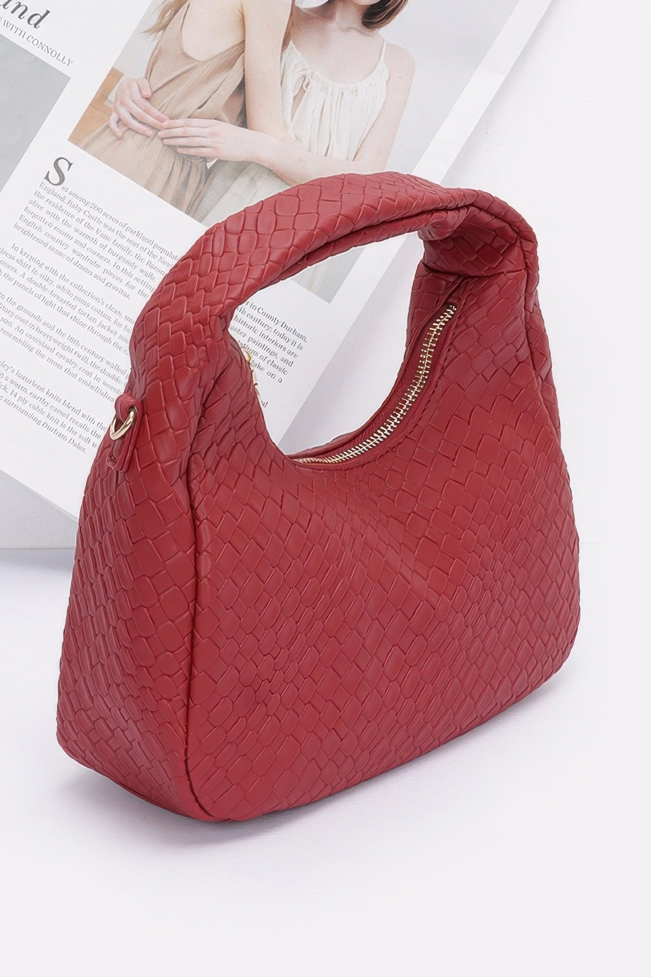 Sac hobo en similicuir gaufré