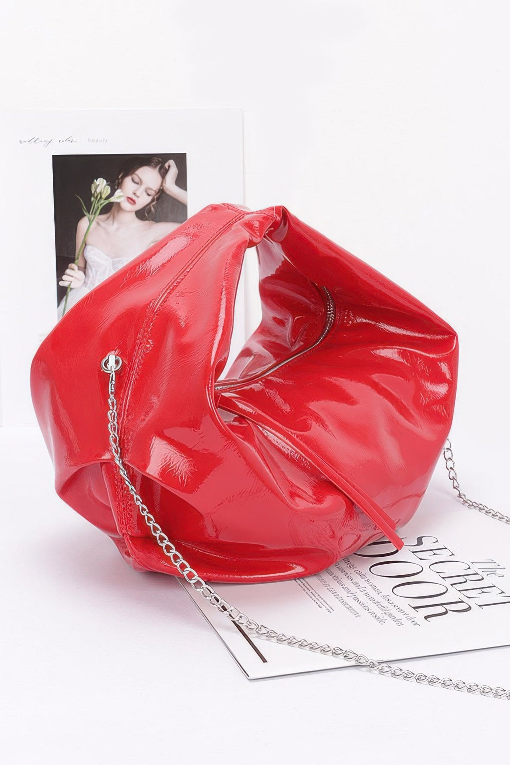 Sac hobo en cuir verni