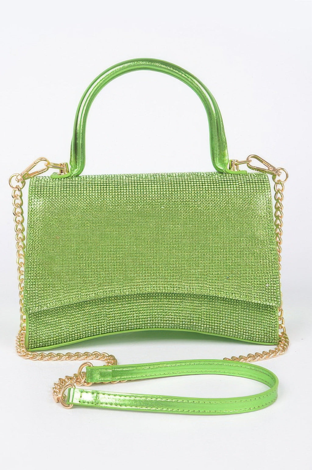 Sac à rabat avec poignée orné de strass