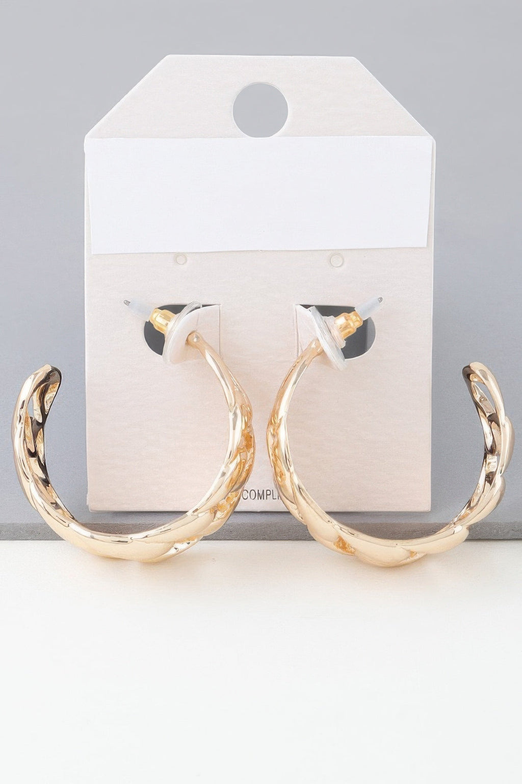 Boucles d'oreilles créoles avec chaîne maillons gourmette