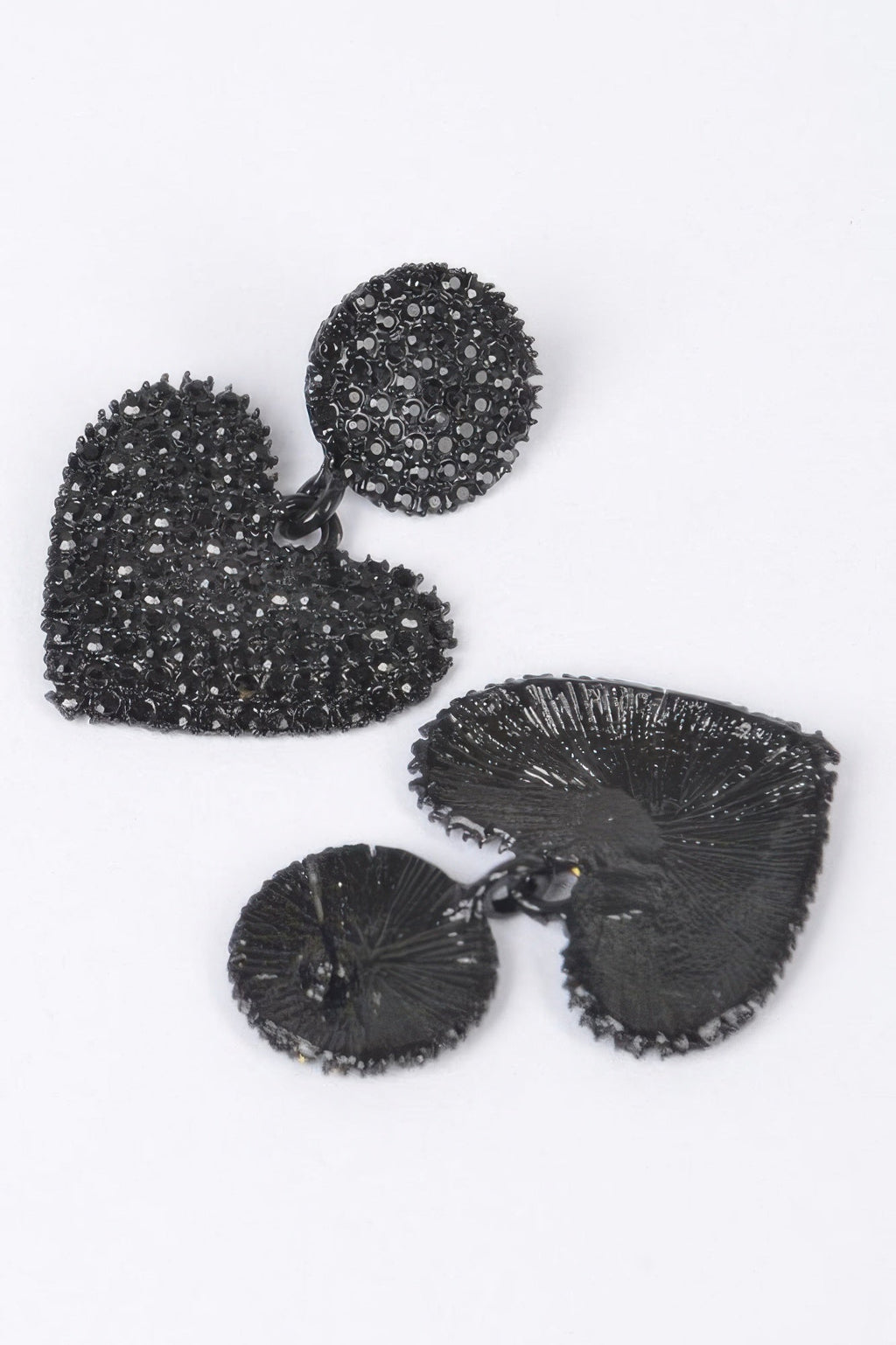 Boucles d'oreilles pendantes longues 2" cœur strass