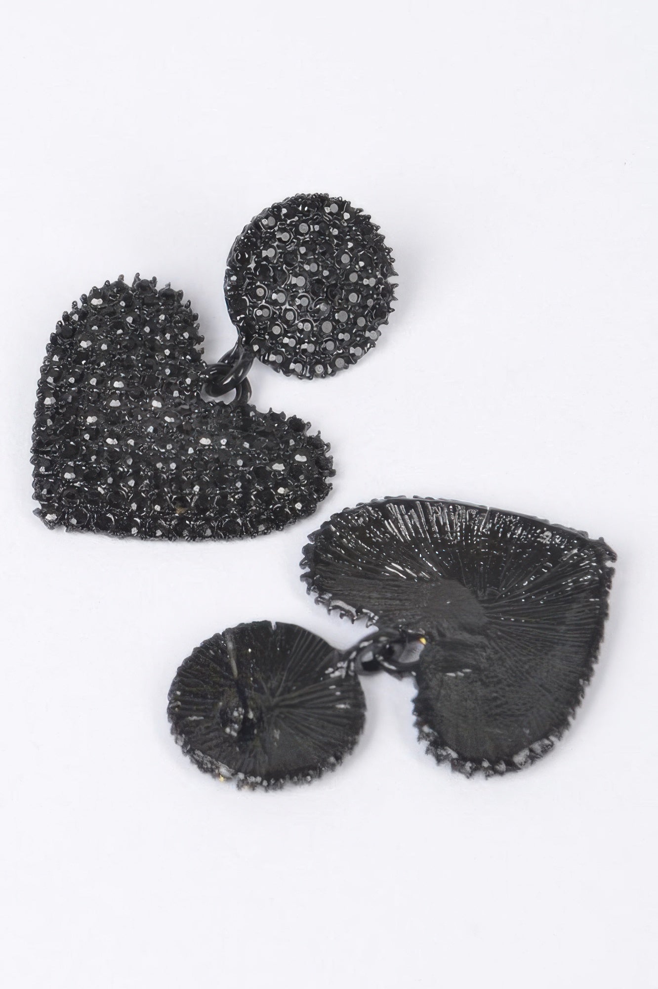 Boucles d'oreilles pendantes longues 2" cœur strass