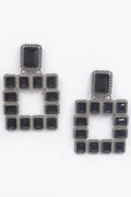 Boucles d'oreilles pierres précieuses carrées multiples