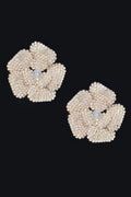Puces d'oreilles fleur en strass 4,45 cm