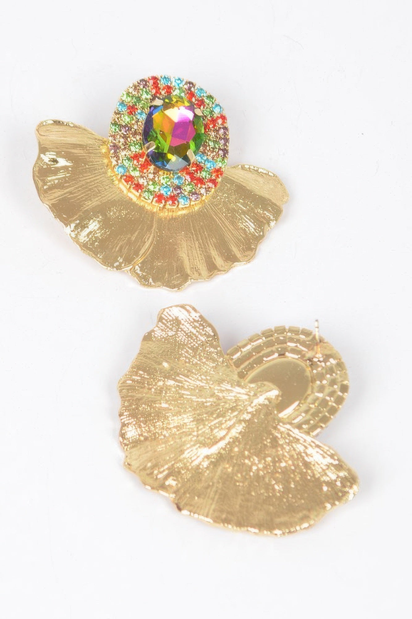 Boucles d'oreilles en métal et strass