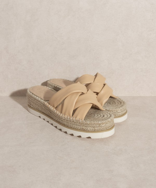 Sandales espadrilles compensées croisées beiges Rebel Society Oasis