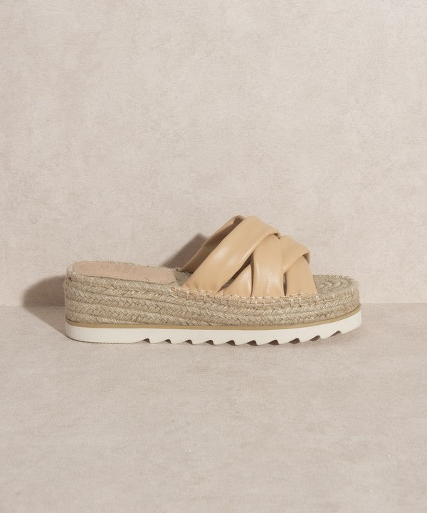 Sandales espadrilles compensées croisées beiges Rebel Society Oasis