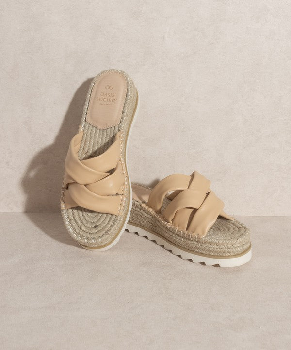 Sandales espadrilles compensées croisées beiges Rebel Society Oasis