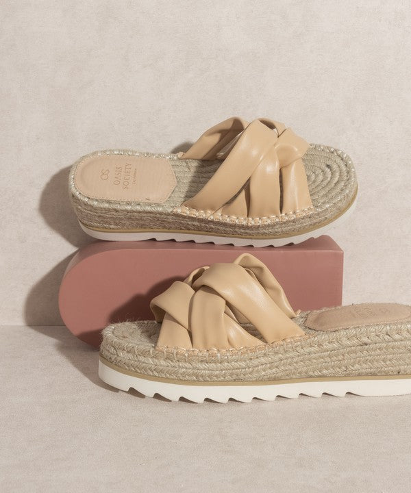 Sandales espadrilles compensées croisées beiges Rebel Society Oasis