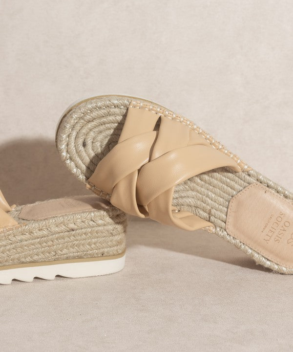 Sandales espadrilles compensées croisées beiges Rebel Society Oasis