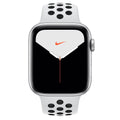 Apple Watch Nike Series 5 (GPS) 44 mm, boîtier en aluminium argenté avec bracelet sport Nike platine pur/noir
