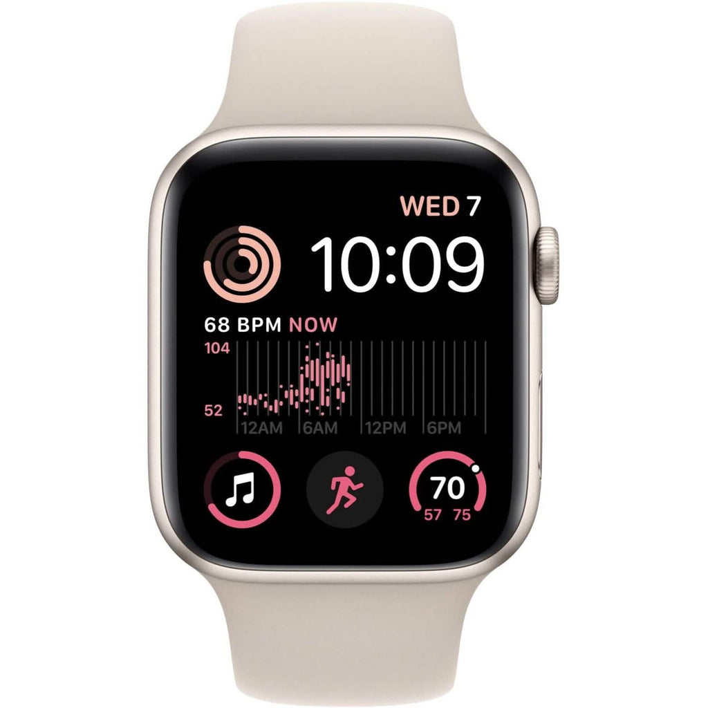 Apple Watch SE 2ème génération 40 mm GPS Lumière stellaire avec bracelet sport S/M Lumière stellaire (Reconditionné)