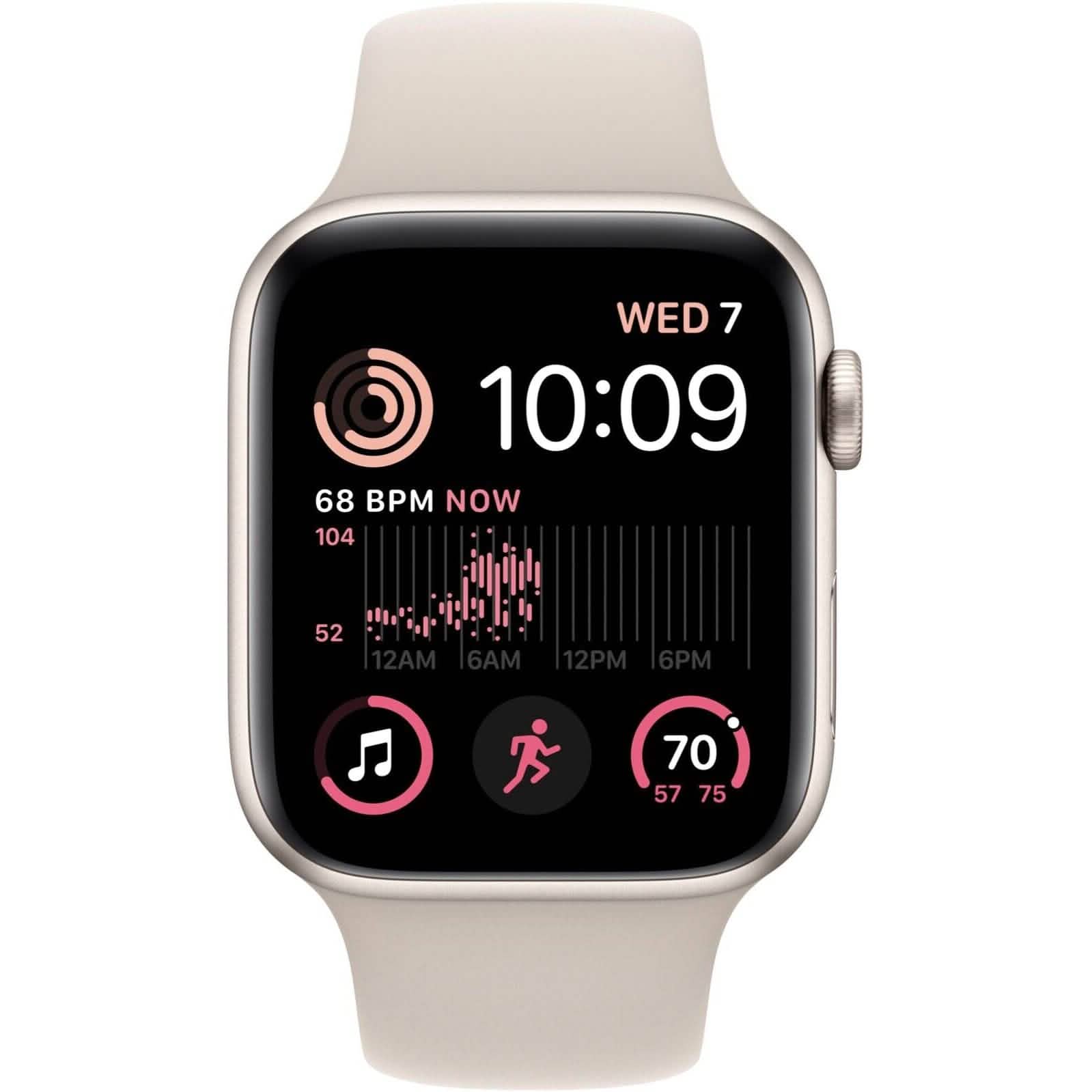 Apple Watch SE 2ème génération 40 mm GPS Lumière stellaire avec bracelet sport S/M Lumière stellaire (Reconditionné)