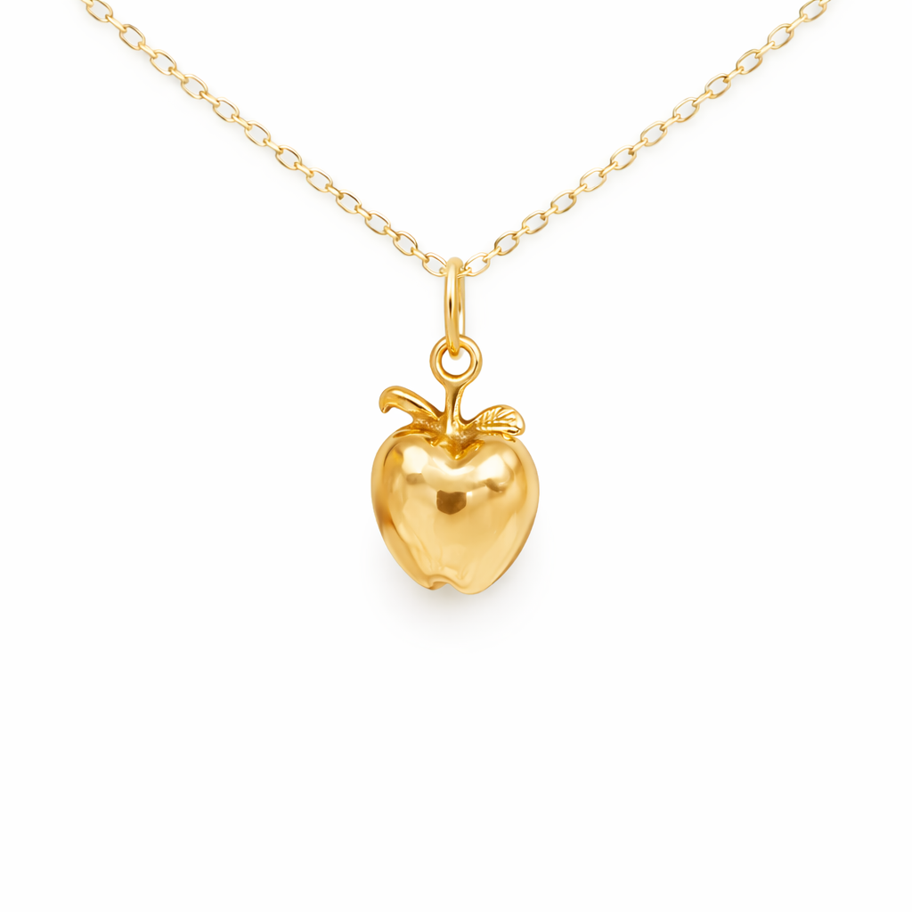 Collier Pendentif Petite Pomme - Bijoux Remplis d'Or 14k - Collier Fait Main - Cadeau pour Professeur
