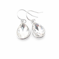 April Birthstone Sterling Silver Teardrop Crystal Earrings