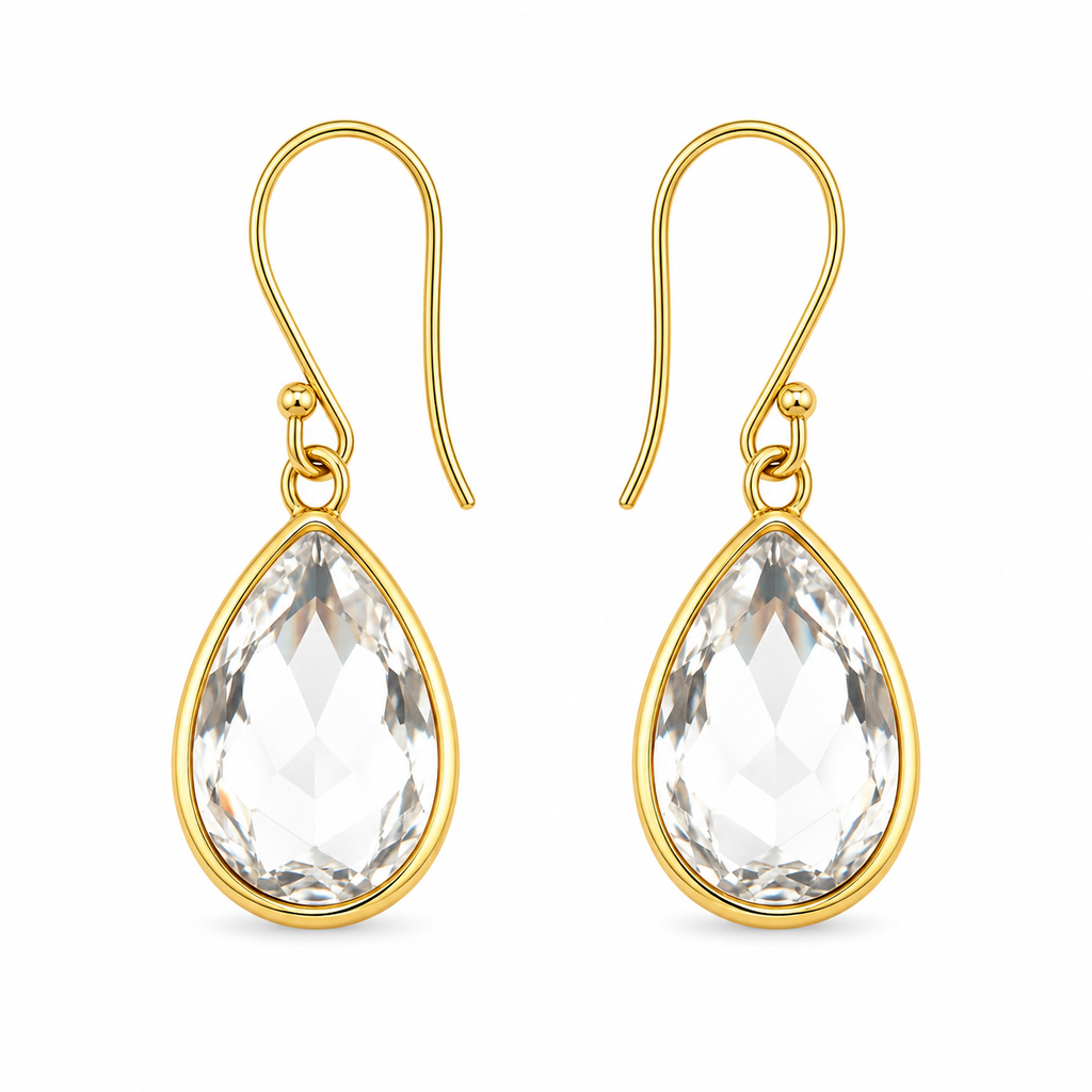 April Birthstone Crystal 14k Gold Filled Earrings