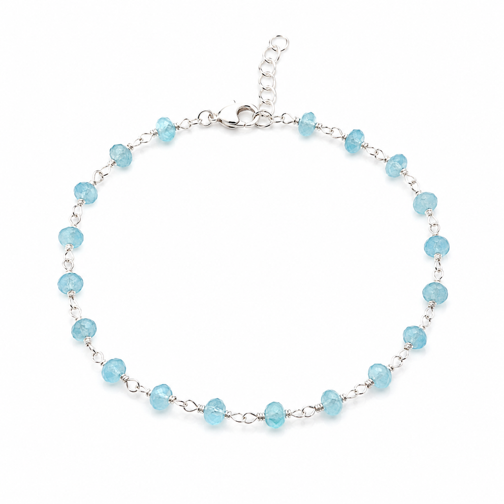 Bracelet à superposer en aigue-marine