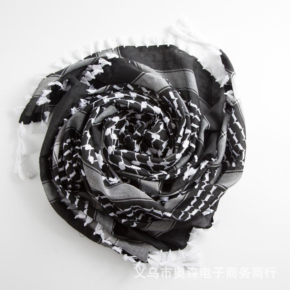 Foulard Arabe Keffieh Chèche Shemagh Écharpe Masque Cyclisme Châle Cache-cou Homme Femme Randonnée Pare-soleil Foulard Homme Châle Écharpe Motif Arabe Shemagh Keffieh Homme Arabe Kufiyah Keffieh Couvre-tête Musulman Arabe