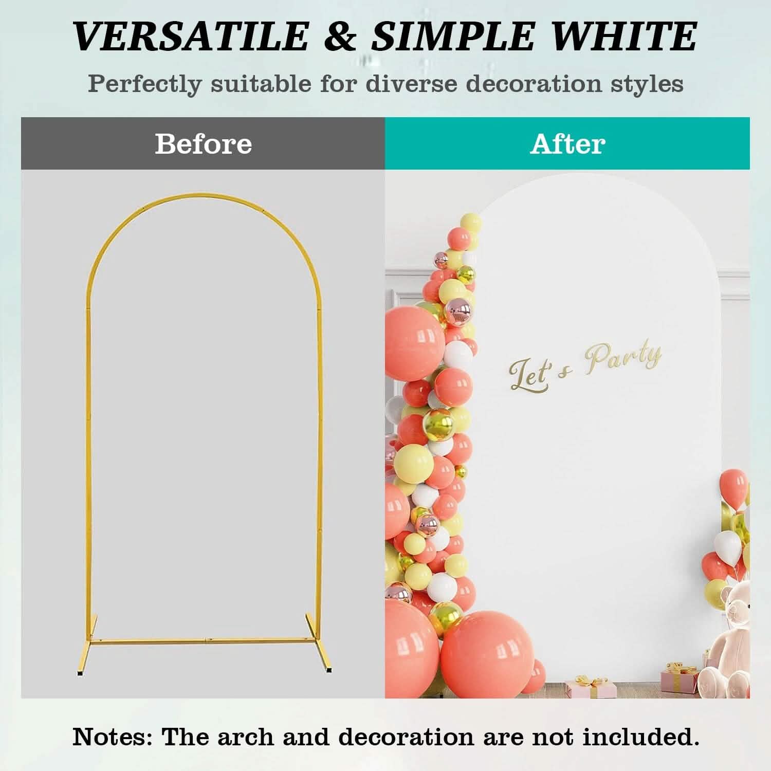 Housse de toile de fond arche en lycra blanc ajustée double face