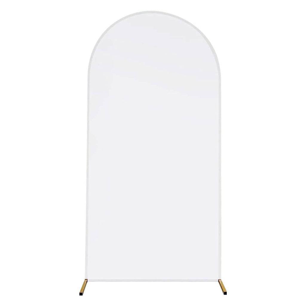 Housse de toile de fond arche en lycra blanc ajustée double face