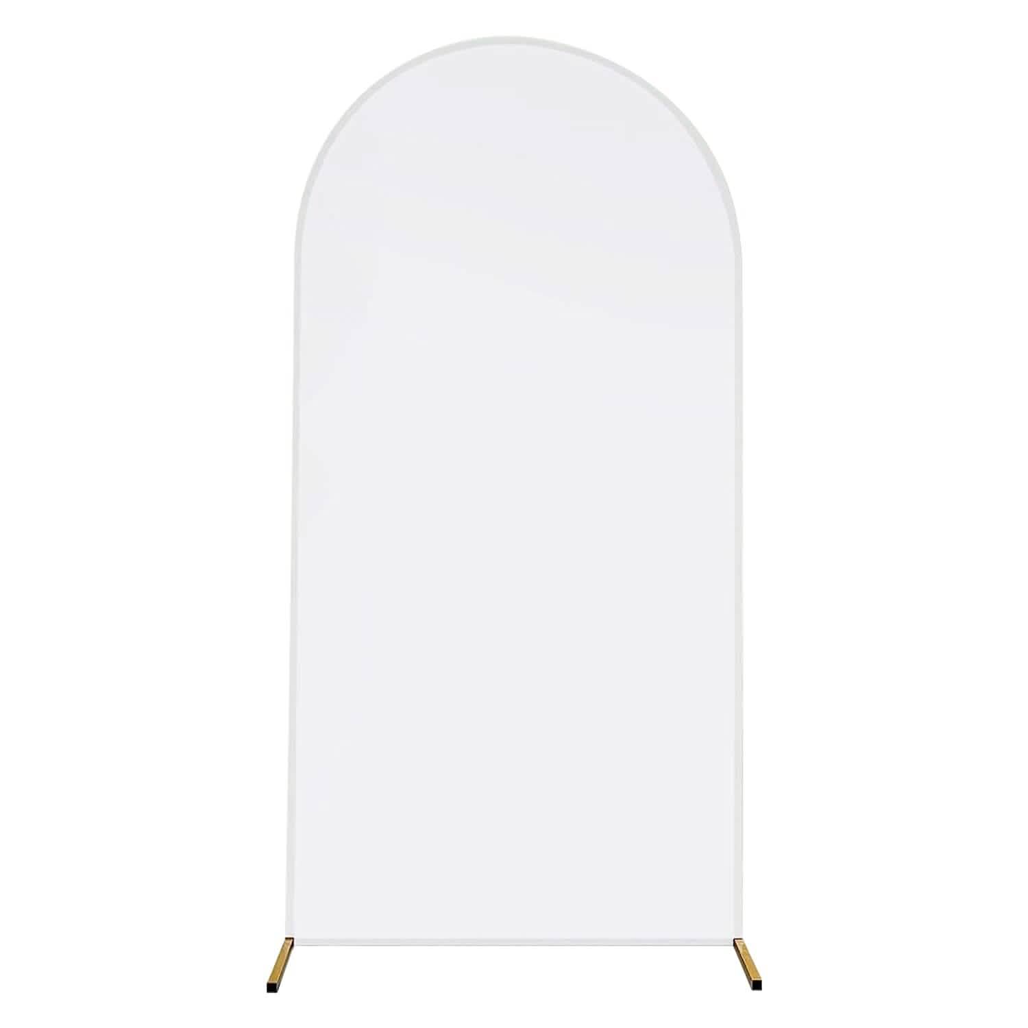 Housse de toile de fond arche en lycra blanc ajustée double face