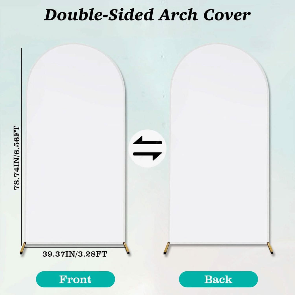 Housse de toile de fond arche en lycra blanc ajustée double face
