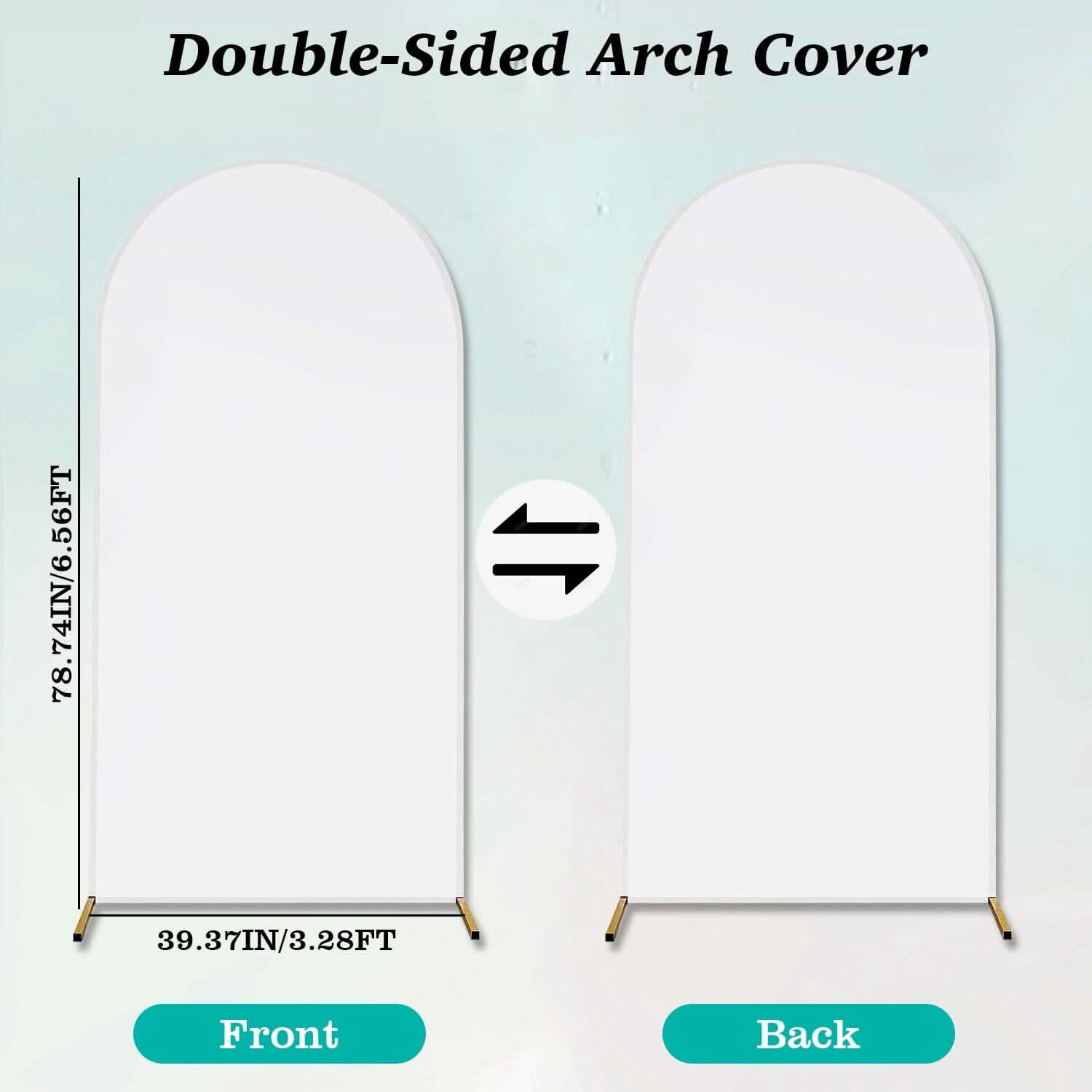 Housse de toile de fond arche en lycra blanc ajustée double face