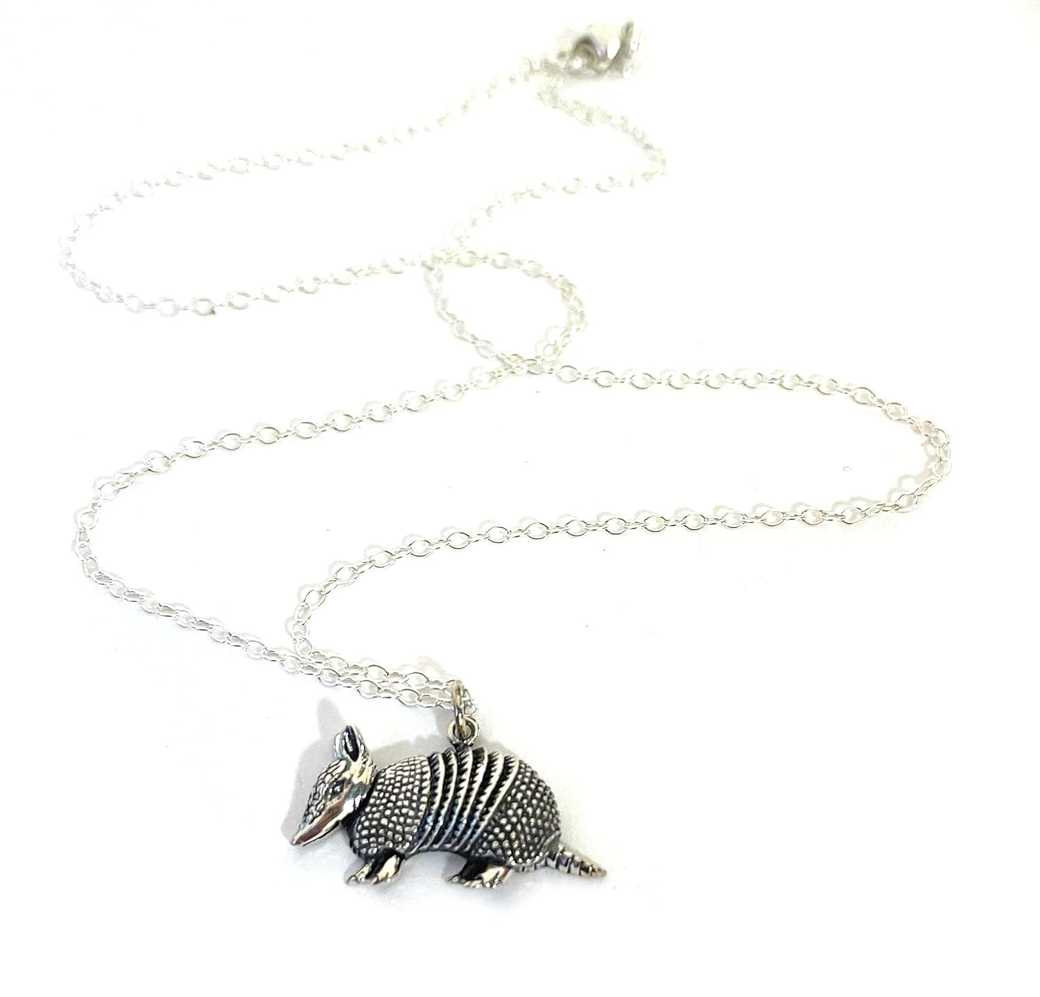 Armadillo Charm Sterling Silver Necklace - Handmade Jewelry
