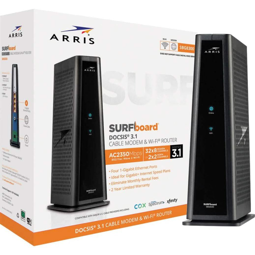 ARRIS - Modem câble DOCSIS 3.1 et routeur Wi-Fi bibande SURFboard pour les forfaits Xfinity et Cox (Reconditionné)