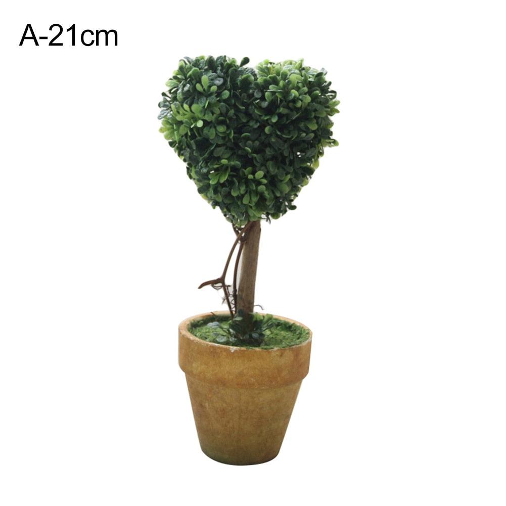 Artificiel 1 Pc Coeur Étoile Rond en Pot Décor Bonsaï Ornement Maison Jardin Mariage Fête Décoration Maison