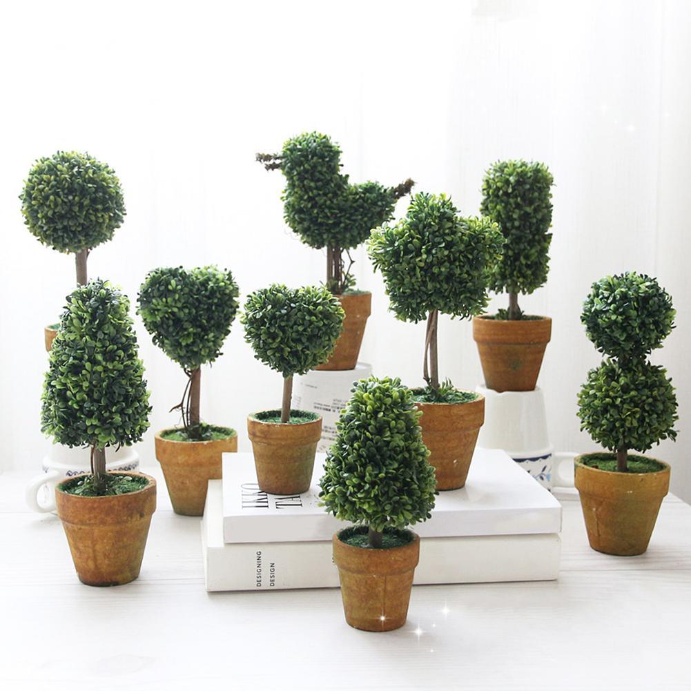 Artificiel 1 Pc Coeur Étoile Rond en Pot Décor Bonsaï Ornement Maison Jardin Mariage Fête Décoration Maison