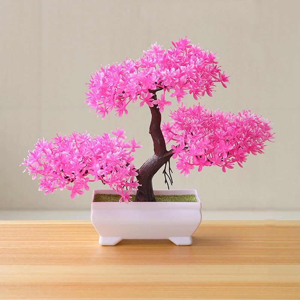 Faux bonsaï, plante artificielle en pot pour la décoration de la maison, de la chambre, du jardin, des étagères ou comme ornement de bureau. Fleur artificielle en pot pour la décoration intérieure.