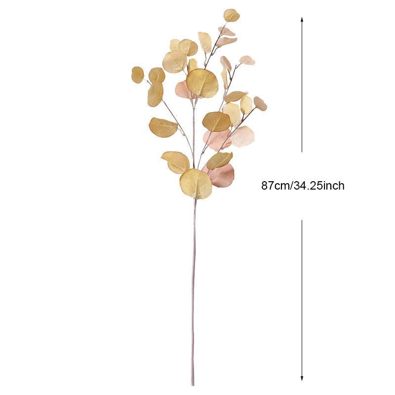 Plante artificielle d'eucalyptus, fleur, feuille, tige en plastique, longue branche, fausse plante verte, décoration murale de chambre pour l'été et l'automne