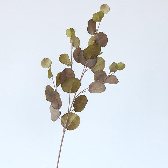 Plante artificielle d'eucalyptus, fleur, feuille, tige en plastique, longue branche, fausse plante verte, décoration murale de chambre pour l'été et l'automne