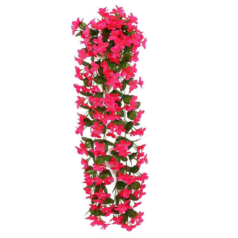 Fleur artificielle Glycine Panier Mural Décoration de Fête Simulation pour la Saint-Valentin Mariage Anniversaires Panier Suspendu Guirlande Réaliste pour Maison Mariage Jardin/Cour Décoration Florale en Guirlande