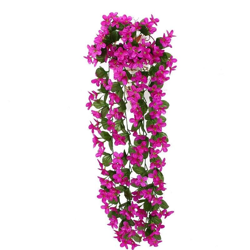 Fleur artificielle Glycine Panier Mural Décoration de Fête Simulation pour la Saint-Valentin Mariage Anniversaires Panier Suspendu Guirlande Réaliste pour Maison Mariage Jardin/Cour Décoration Florale en Guirlande