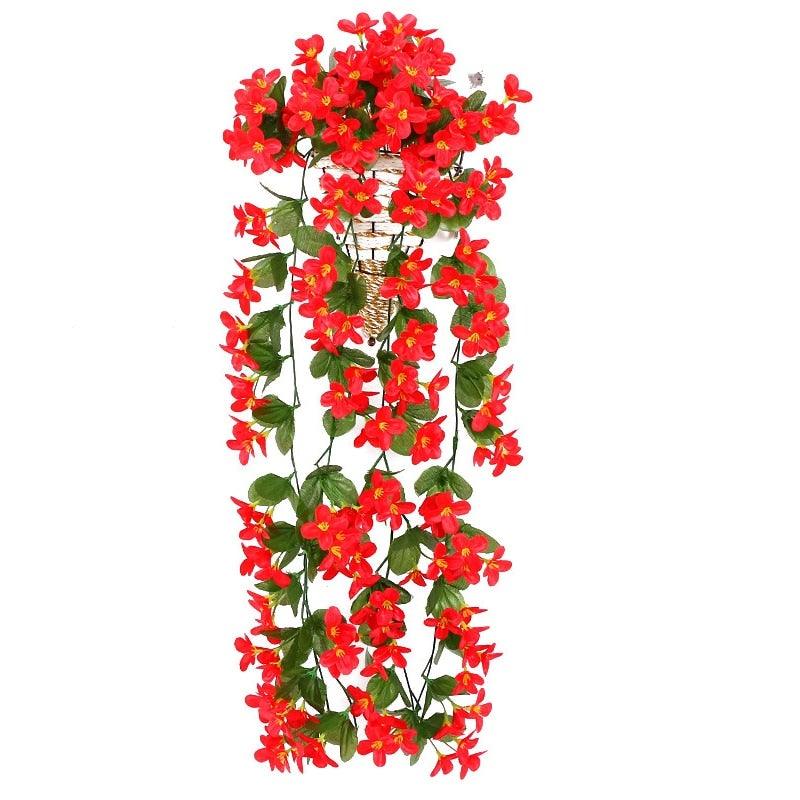 Fleur artificielle Glycine Panier Mural Décoration de Fête Simulation pour la Saint-Valentin Mariage Anniversaires Panier Suspendu Guirlande Réaliste pour Maison Mariage Jardin/Cour Décoration Florale en Guirlande