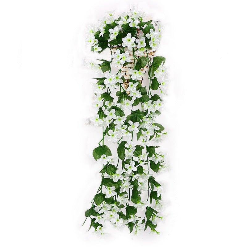 Fleur artificielle Glycine Panier Mural Décoration de Fête Simulation pour la Saint-Valentin Mariage Anniversaires Panier Suspendu Guirlande Réaliste pour Maison Mariage Jardin/Cour Décoration Florale en Guirlande