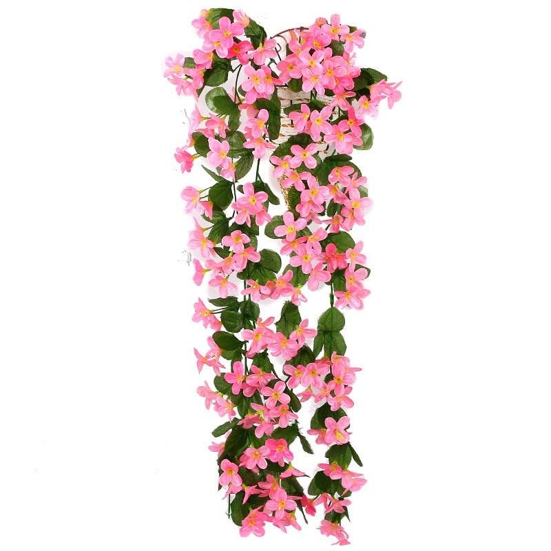 Fleur artificielle Glycine Panier Mural Décoration de Fête Simulation pour la Saint-Valentin Mariage Anniversaires Panier Suspendu Guirlande Réaliste pour Maison Mariage Jardin/Cour Décoration Florale en Guirlande