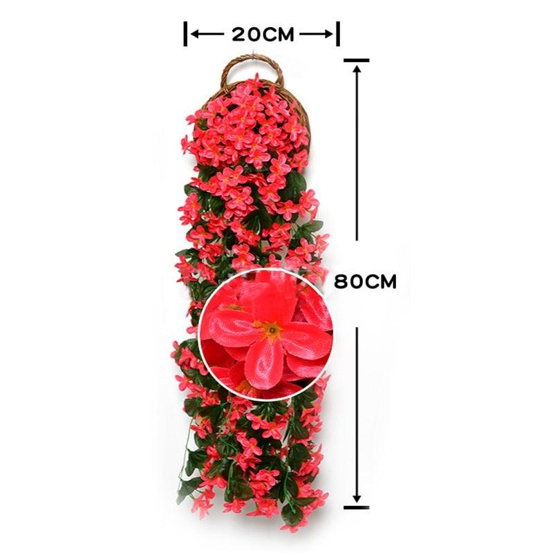 Fleur artificielle Glycine Panier Mural Décoration de Fête Simulation pour la Saint-Valentin Mariage Anniversaires Panier Suspendu Guirlande Réaliste pour Maison Mariage Jardin/Cour Décoration Florale en Guirlande