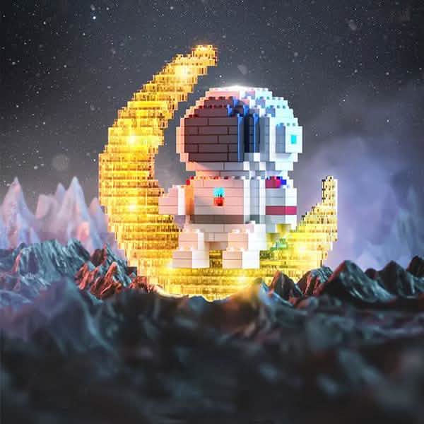 Jouets lumineux LED de blocs de construction astronaute